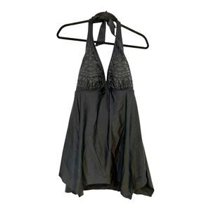 Swimsuits For All Skirted One Piece Swimsuit Dress NWT Sz 14 Black Studded